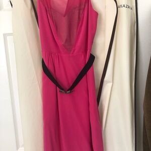 BCBGMaxAzria Silk Fuchsia Dress w/jewelled belt size 4